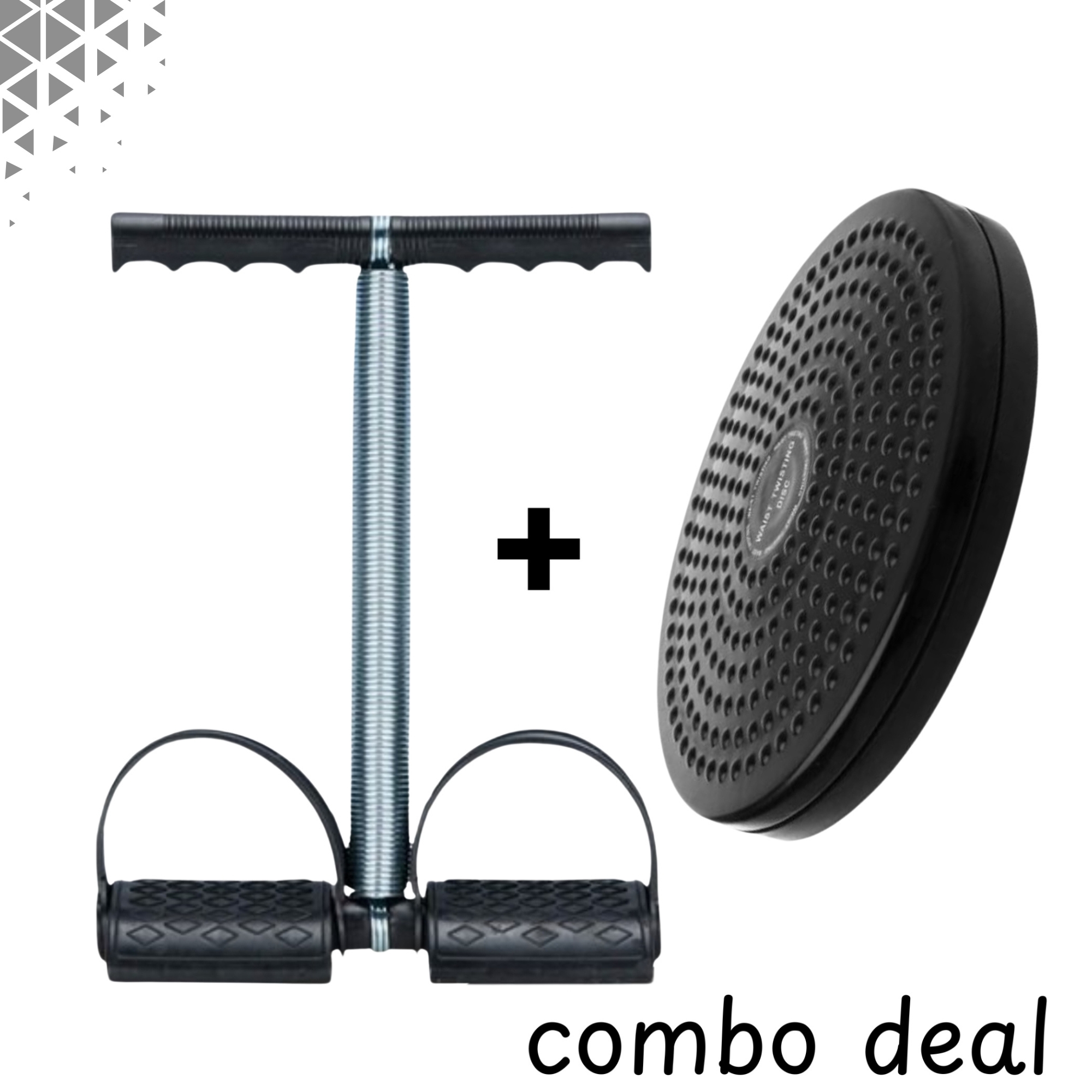 COMBO DEAL TWISTER EXERCISE MACHINE ABS ROTATING DISC AND SINGLE SPRING TUMMY TRIMMER HOME GYM FITNESS EQIUPMENT
