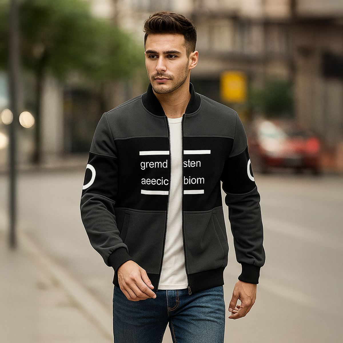 Panel Zipper Hoodie for Men, Boys & Women | Winter Fleece Printed Upper | Unisex Casual Sweatshirt