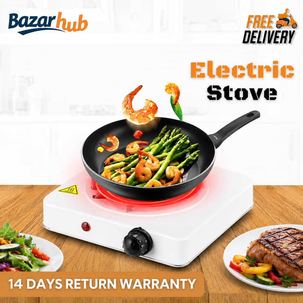 BazaarHub Electric Stove Portable Single Burner Low Voltage