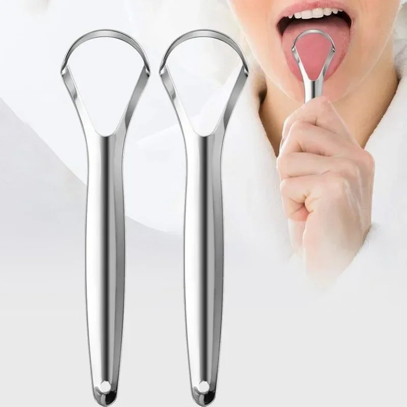 Reusable Stainless Steel Oral Mouth Brush Tongue Scraper Fresh Breath Maker