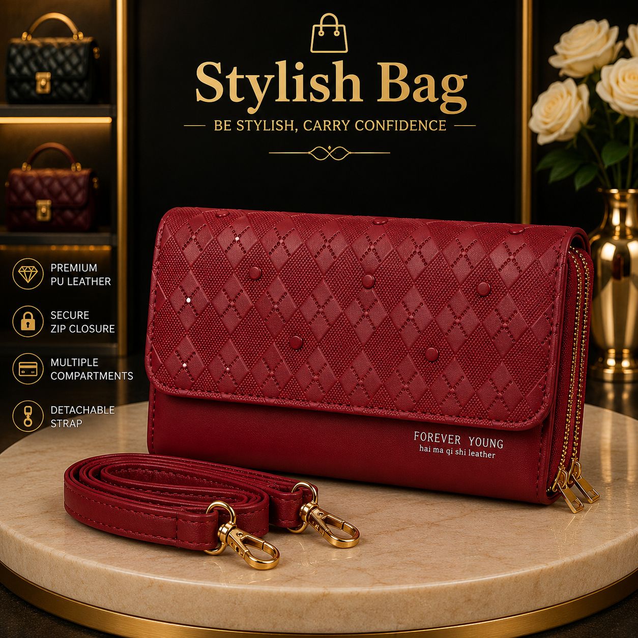 Stylish Mall_  Women Phone Bags Small Shoulder Handbag Crossbody Messenger Bags Ladies Coin Purse Money Wallet Card Holder lady pouch cluthes bag Wallet For Girls