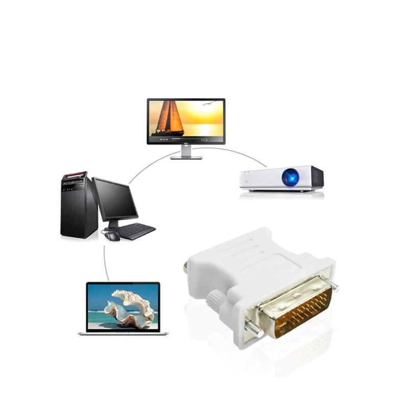 DVI to VGA 24+5 Connector – High-Quality Adapter Converter Male to Female for PC, Laptop, Monitor, Projector, Graphics Card & Other Devices, Durable Gold-Plated Design for Stable Signal Transfer, Compact & Easy to Use