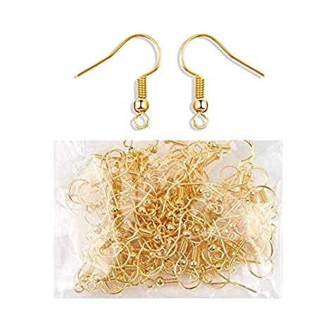 (100 PCS) 50 PAIR Golden Earring Hooks Base For Jewellery Making for Women