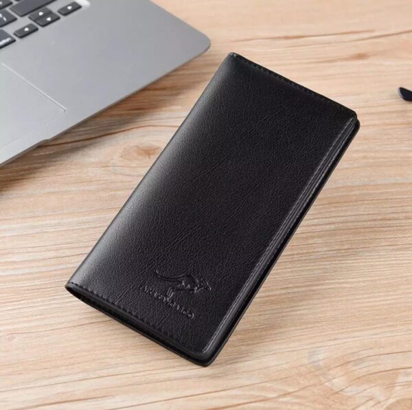 Men's PU Leather Slim Long Mobile Wallet For Men All Season Business Style With Phone Compartment And Card Slots