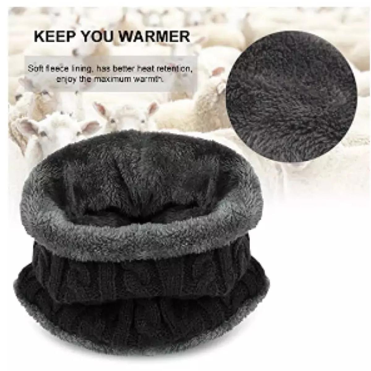 Winter Neck Warmer Scarf Set Warm Knit Thick Fleece for Men & Women Winter Neck Scarves| Winter UNISEX Hot Knitted Cap Neck Warmer