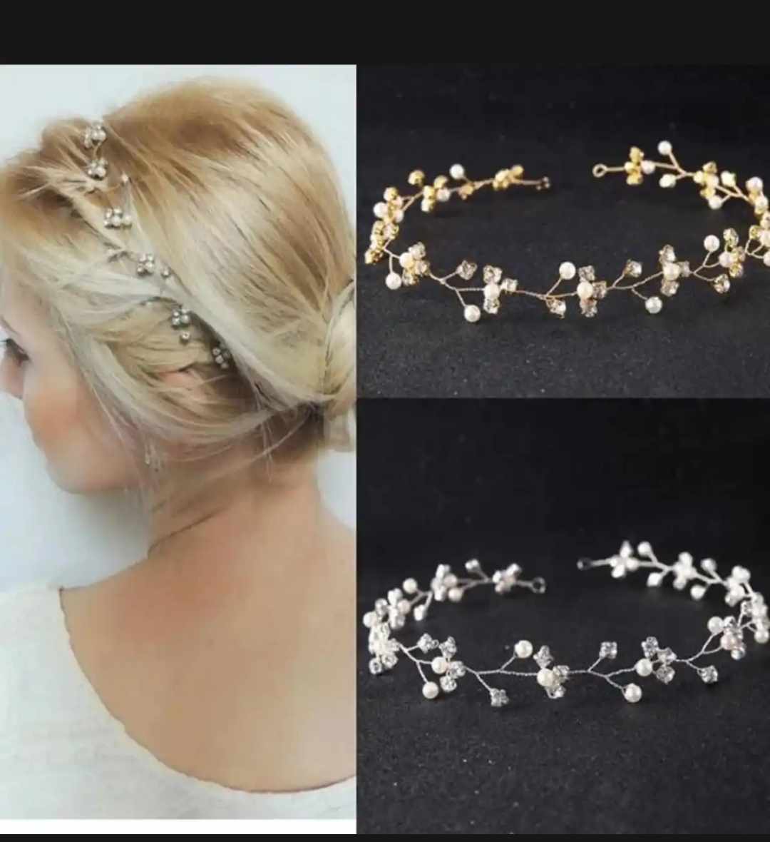Beautiful Crystal Look Hairband Pearl Flower Girl Headband / Hair Band