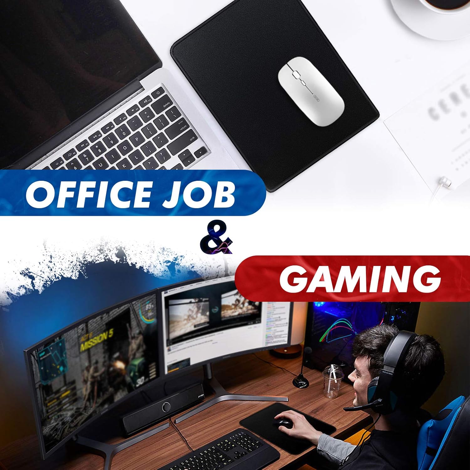 Gaming Wireless Mouse RGB With High Quality Mouse Pad - 7 Light Breathing RGB Mouse With All Sides Stitched Mousepad - USB Wired Gaming Mouse For PC & Laptop