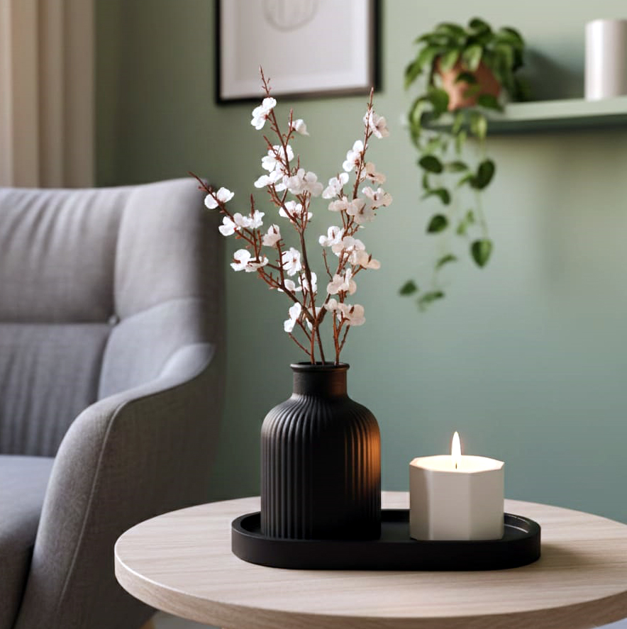 Candle Cup,Vase and Oval Tray, Decor Set | customised | Alif Decor