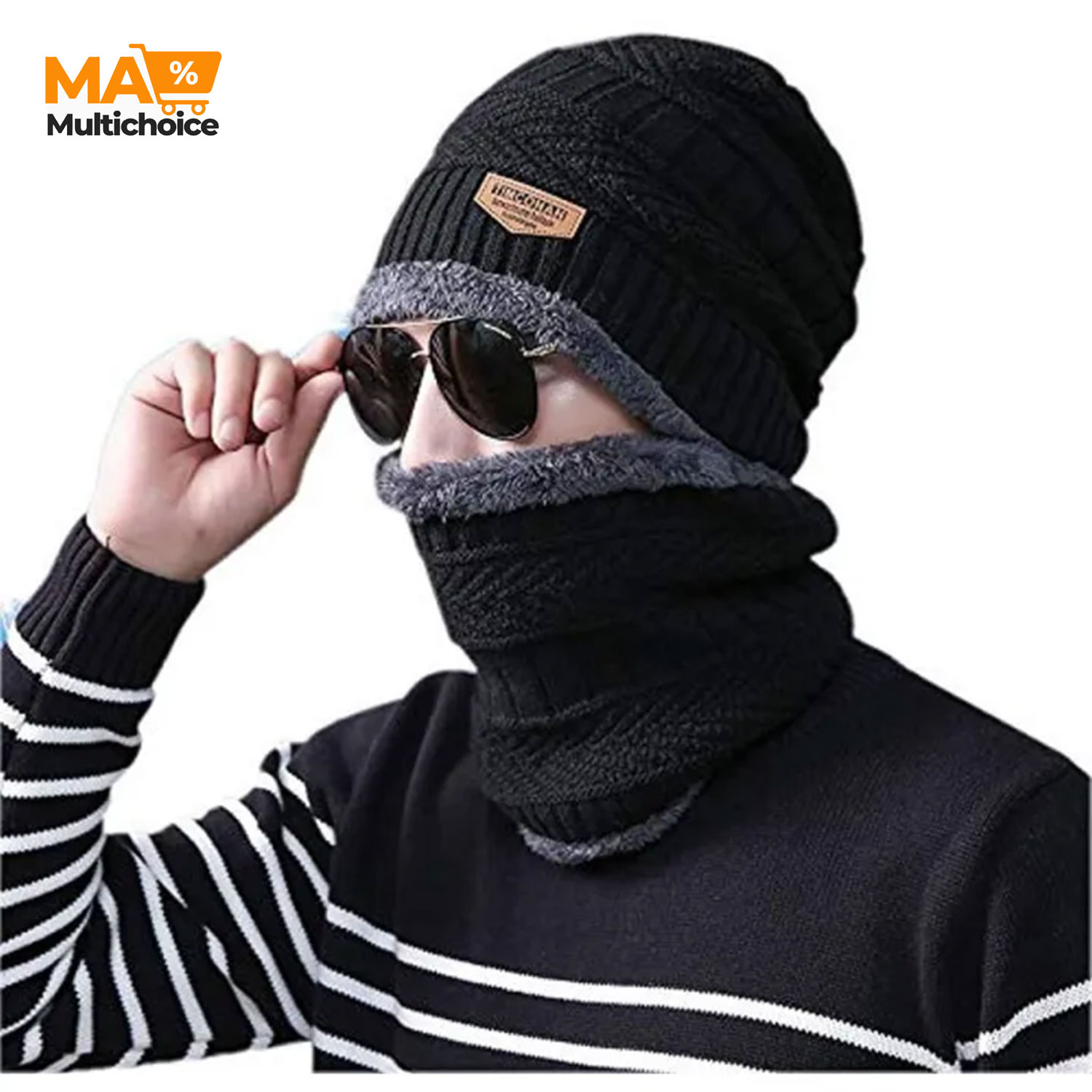 Knitted Beanie Hat and Neck Warmer Set | Unisex Winter Cap & Muffler Combo for Outdoor Activities | Casual Style Warmth Essentials