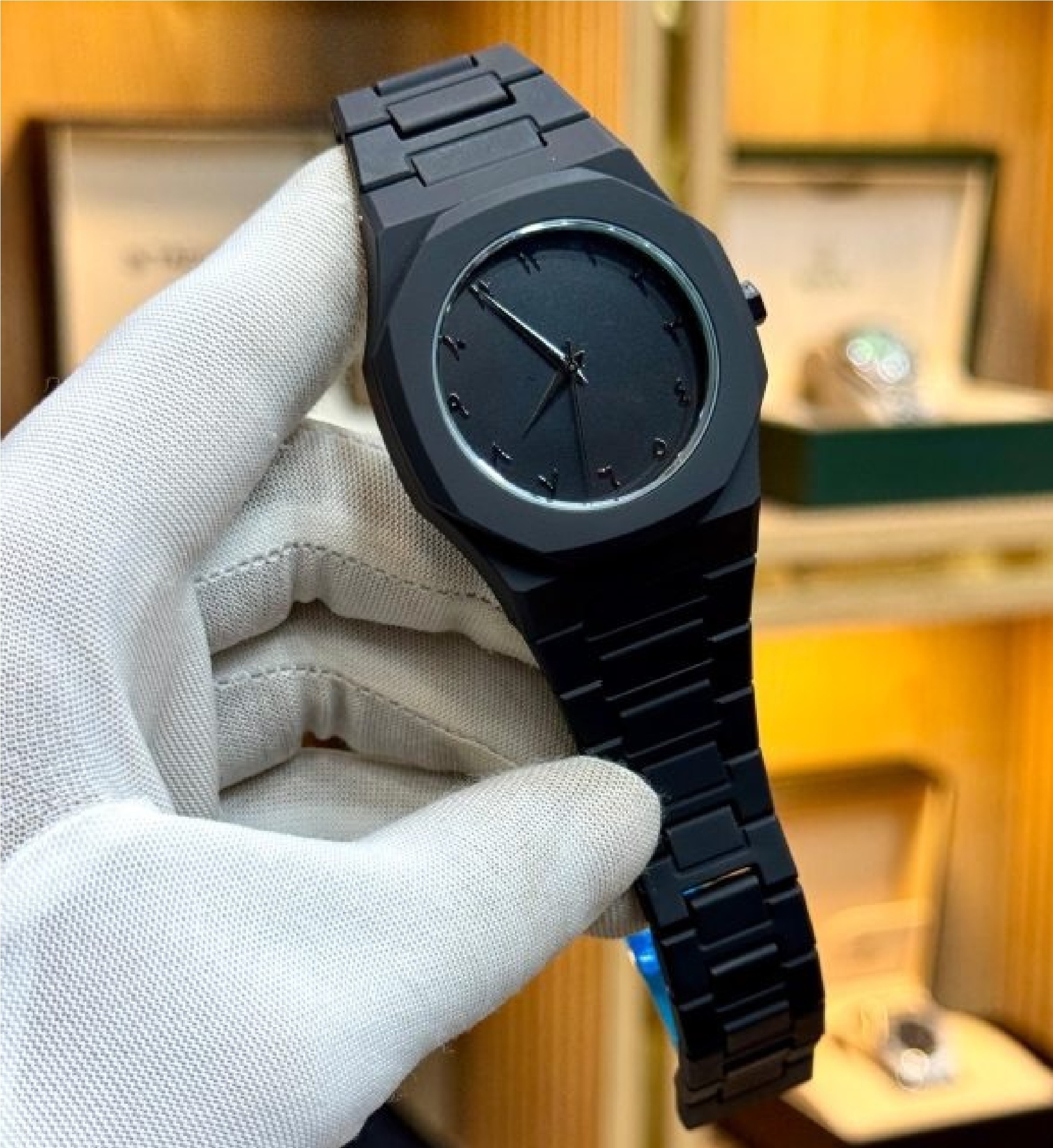 Aura Watch Arabic Original for Men - Luxury Black Watch with Marble Dial - Premium Quality Adjustable Strap Watches - Aura Watch for Boys Kids - The Art of Persuasion Style Fashion Watch - New Aura Watch White and Green - Elegant Men’s Aura Watch with Box