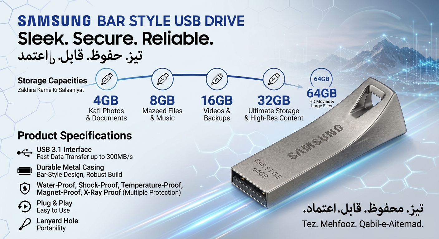 Samsung 16/32/64 GB BAR Metal High Speed 3.0 Flash Memory Stick USB Drive - 6 Months WARRANTY