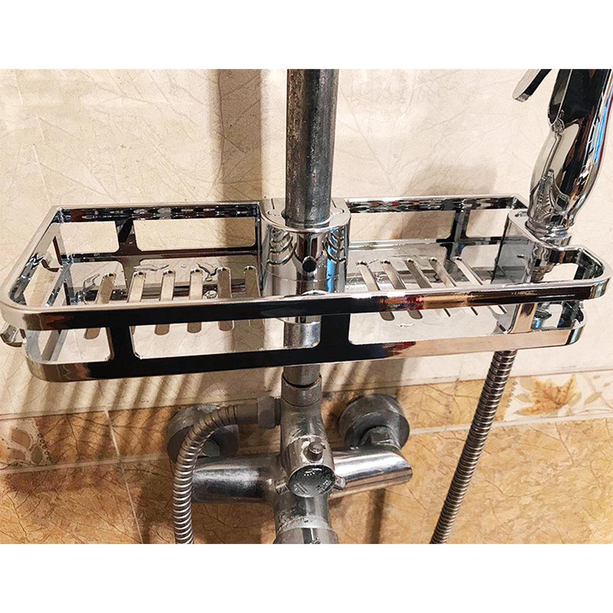 Bathroom Pole Shelf Shower Storage Caddy Rack Organizer Tray Holder