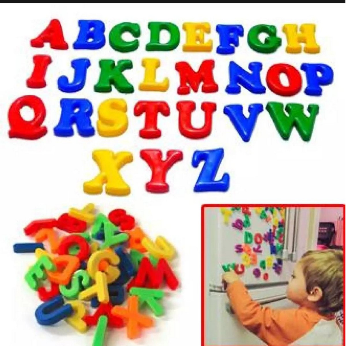 Pack Of Medium Size Magnetic Alphabet Letters Refrigerator Magnets Learning Toy