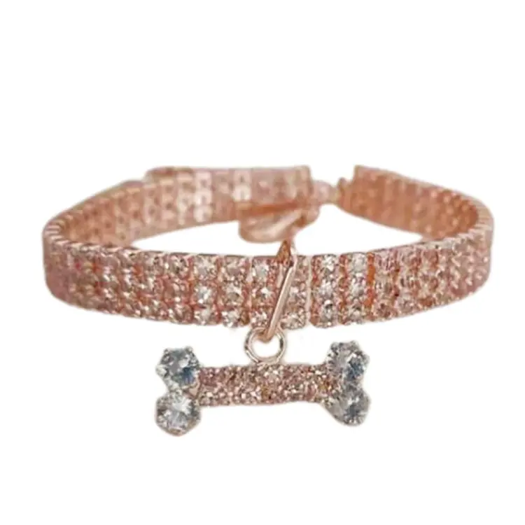 Gold diamond dog clearance collar