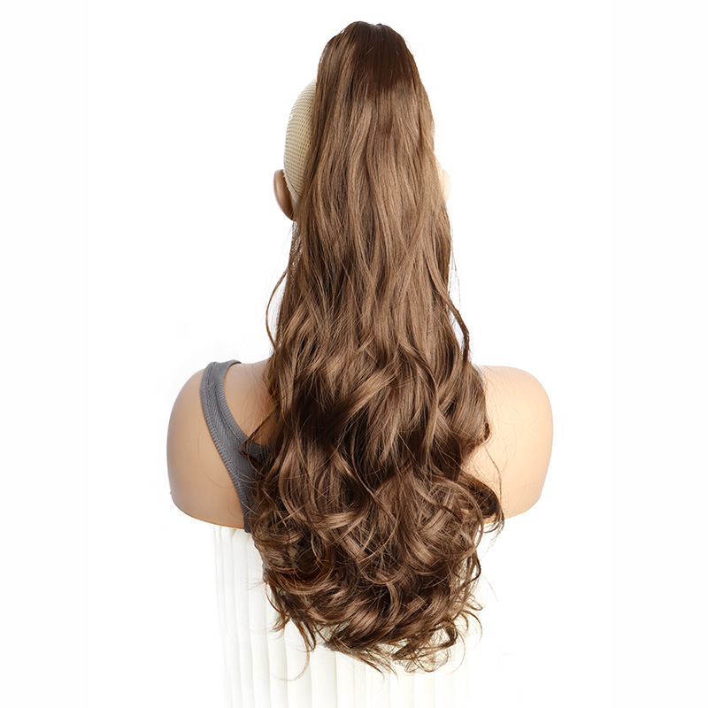 Synthetic Long Curly Ponytail Heat-resistant Claw Clip in Hair Extension Black Brown Golden Hairpiece for Women