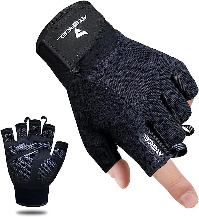 L Weight Lifting Gloves, Gym Gloves for Crossfit, Workout, Exercise Cycling, Training, Breathable and Snug fit, for Men and Women