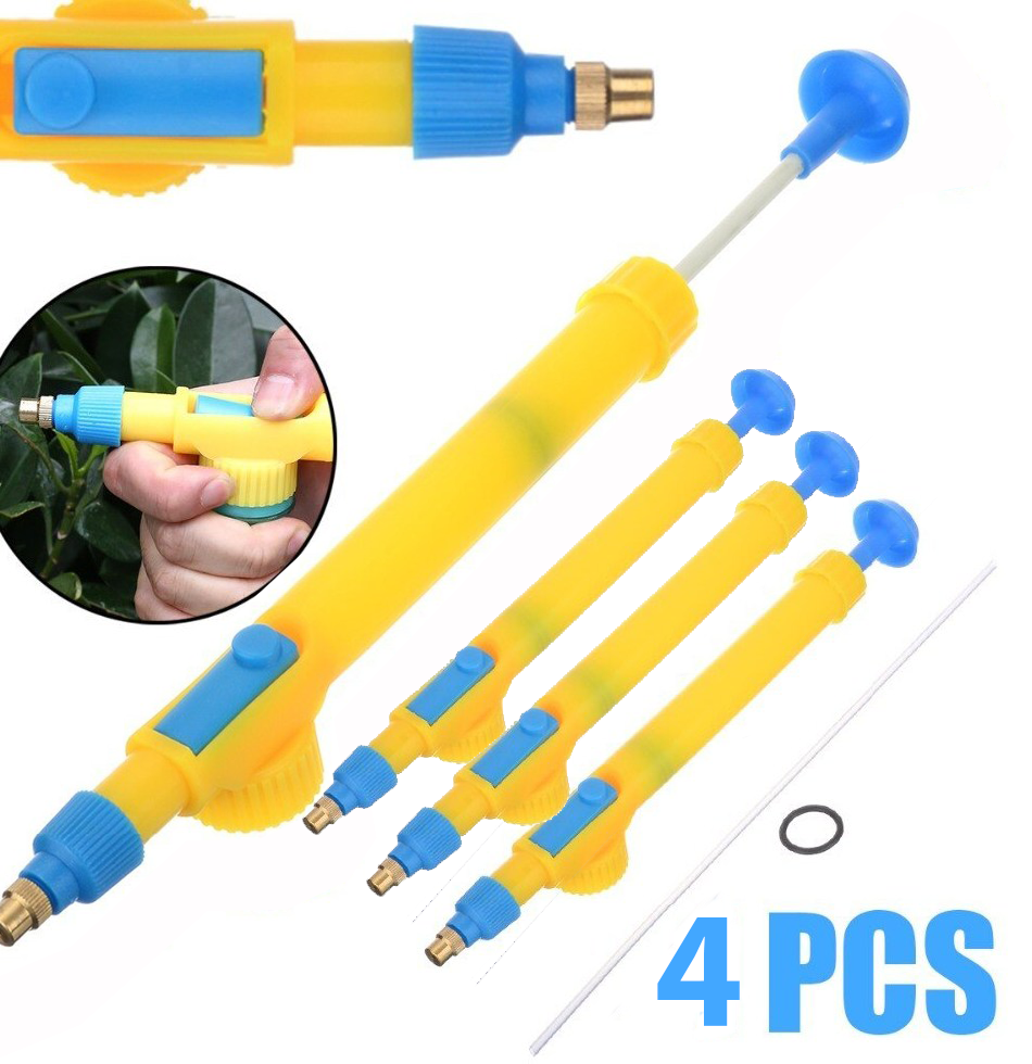 4 PACK Of Multi Purpose Pressure Type Water Spray Nozzle Plastic Bottle