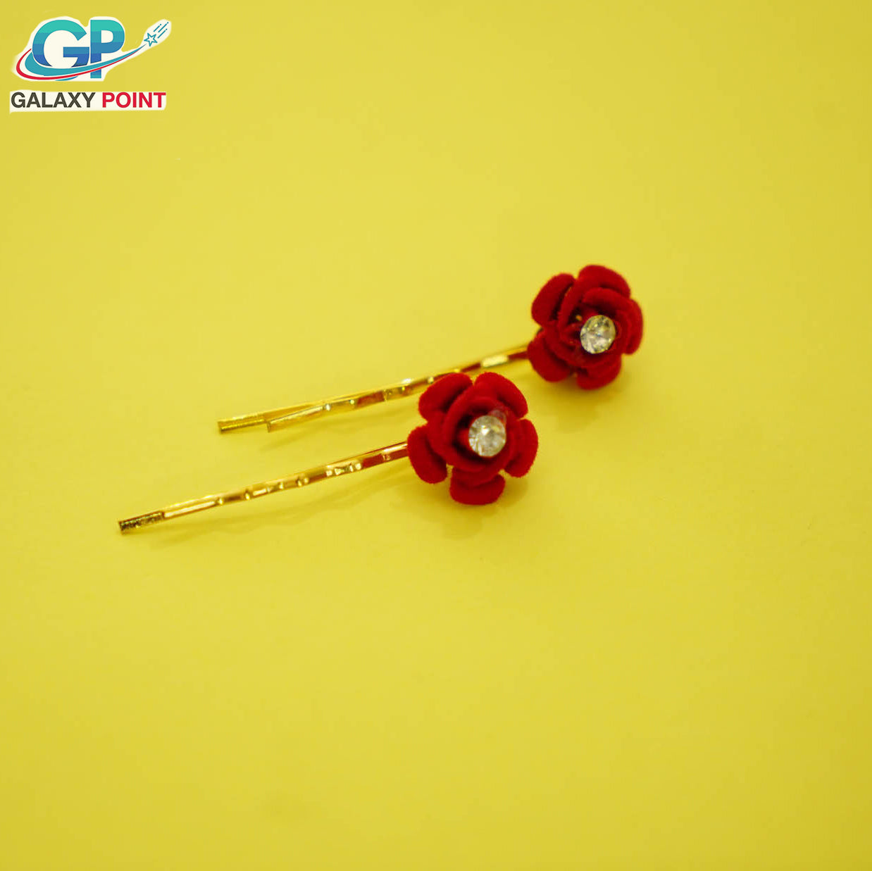 Red Rose Flower - Hair Pins