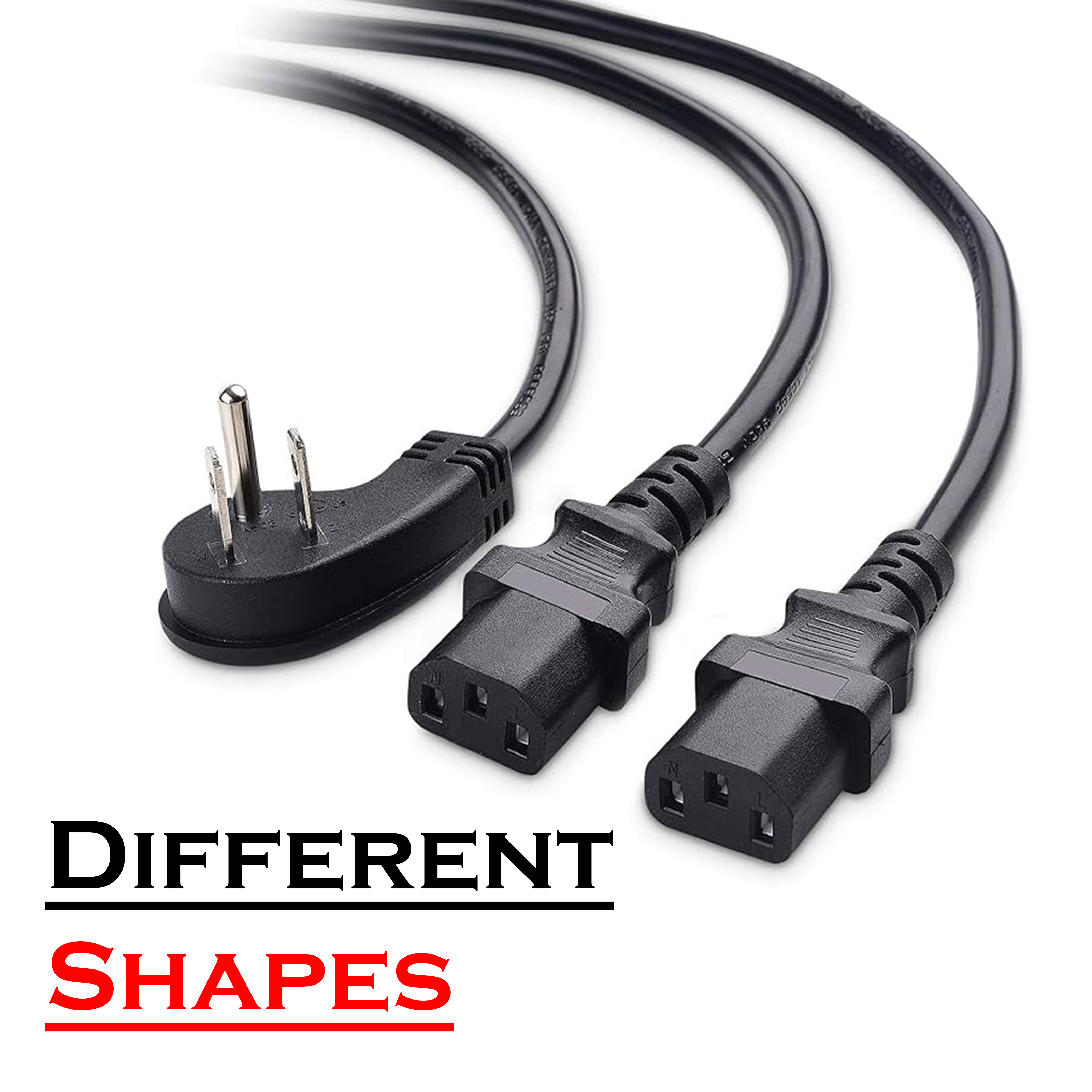 Y Shape Power Cable 2 in 1 for PC and Workstations -  High Quality Y Power Cord Power Splitter Cable for Computers and Monitors - 2 in 1 Power Cable for Computer 100% Pure Copper Cable - Power Cord Cable 2 in 1