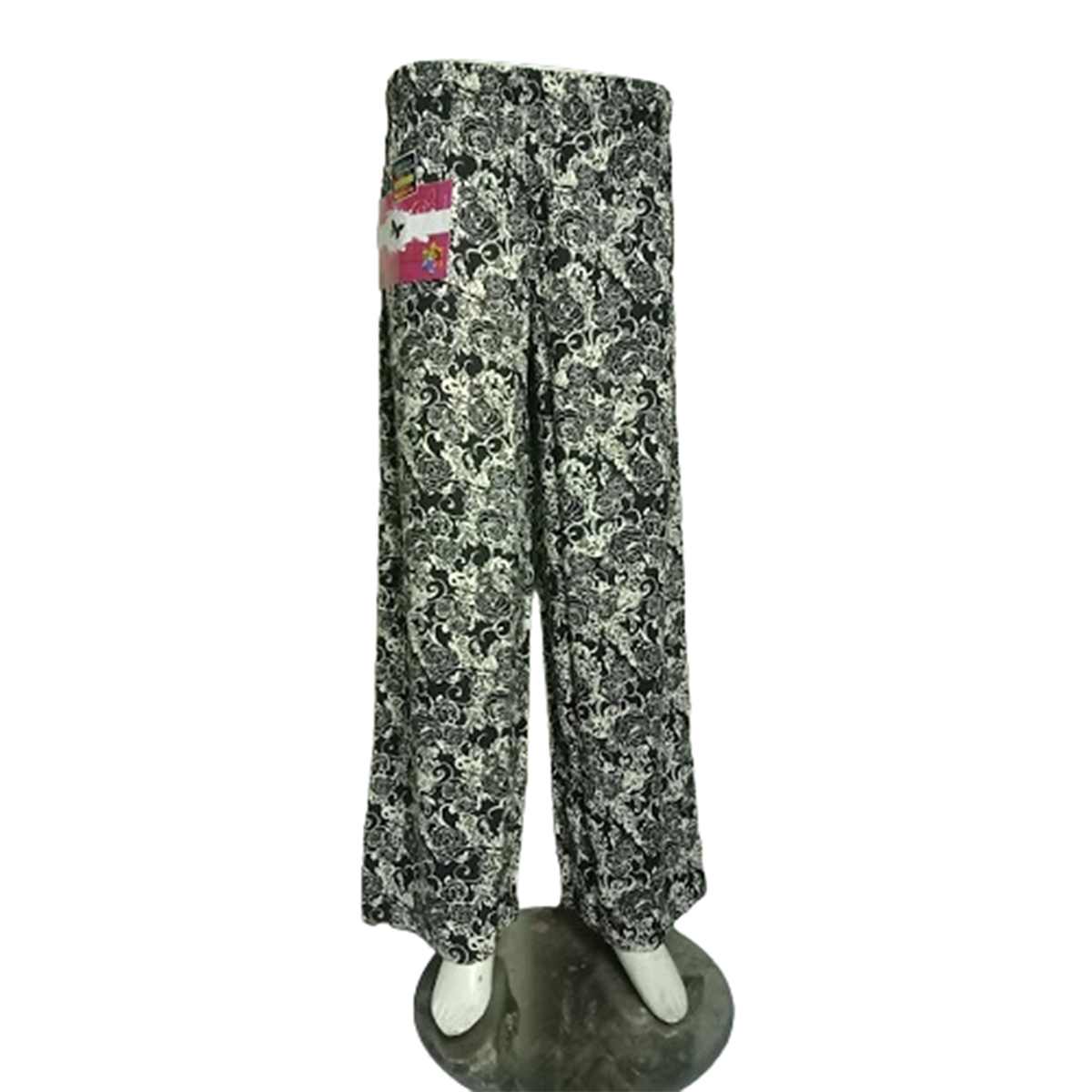Rufa, Ladies Printed Trousers and pants for all seasons, black and white, cotton blend soft fabric