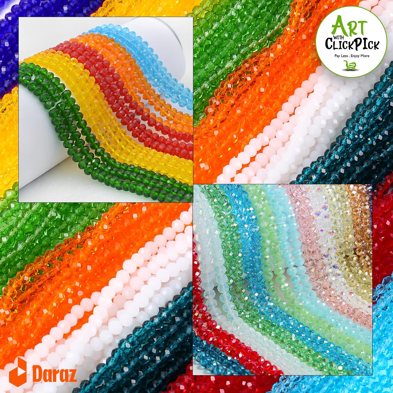Crystal glass beads | For Jewelry Bracelets and Clothing 1 Line of 6MM 85 beads in 10 Colors