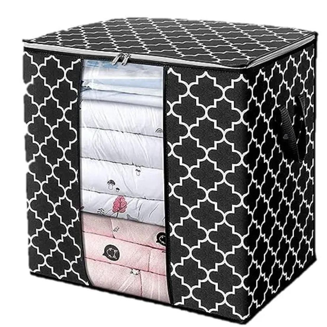 Foldable Storage Organizer Bag Transparent PVC Window Clothes Blanket Storage Bag Multiple Color