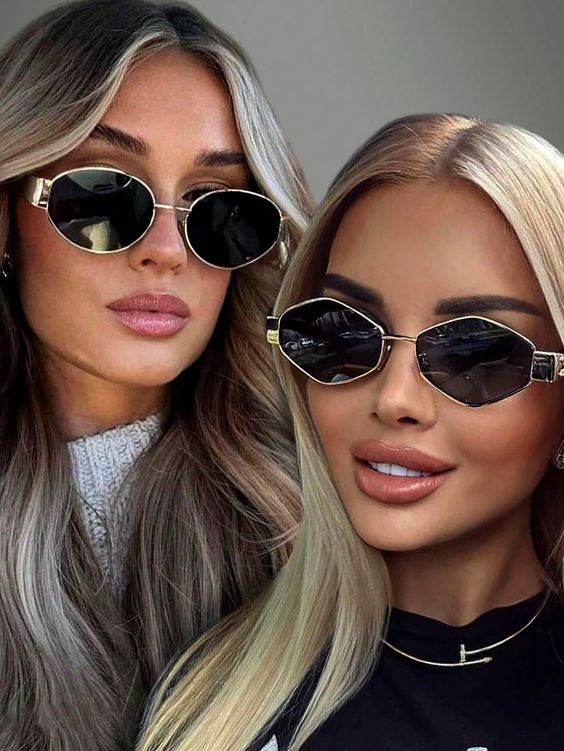 Celine Inspired Retro Oval Sunglasses for Women & Men – Vintage Small Frame UV400 Polarized Fashion Shades – Luxury Metal Frame Steampunk Sun Glasses for Girls & Boys – Trendy Retro Designer Eyewear with Anti Glare UV Protection – Lightweight Oval Sunglas