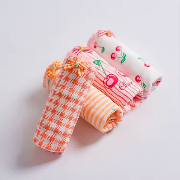 100% Cotton Panties for summer– Soft Breathable Floral & Cherry Print Underwear with Bow (M-XL)