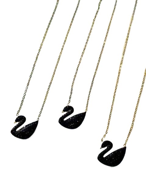 beautiful swan duck necklace  long lasting polish with gold chain for girls and woman 786