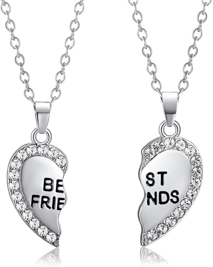 Best Friend Necklace 2 Pieces Stitching Charming Broken Heart-shaped Women's Wholesale Forever Gold Silver Jewelry