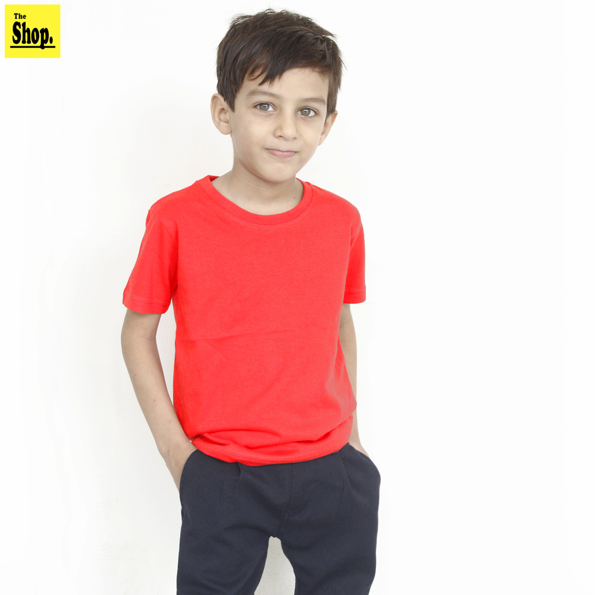 The Shop - Basic Round Neck Half Sleeves T-Shirt For Boys & Girls Kids, 1 Year To 14 Years  - RN-HS1
