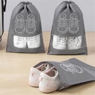 12 Pieces Travel Shoes Storage bag with clear window non-woven with PVC Bag