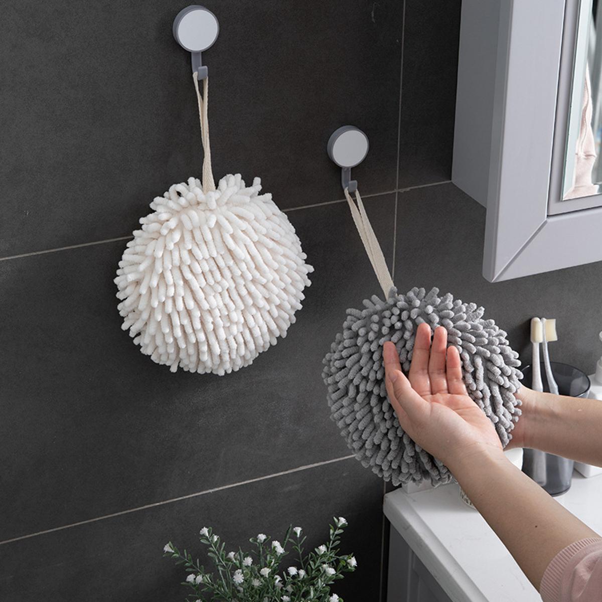 Bathroom Chenille Hand Towels Wipe Hand Towel Ball Kitchen with Hanging Loops Quick Dry Soft Absorbent Microfiber Towels price in Pakistan
