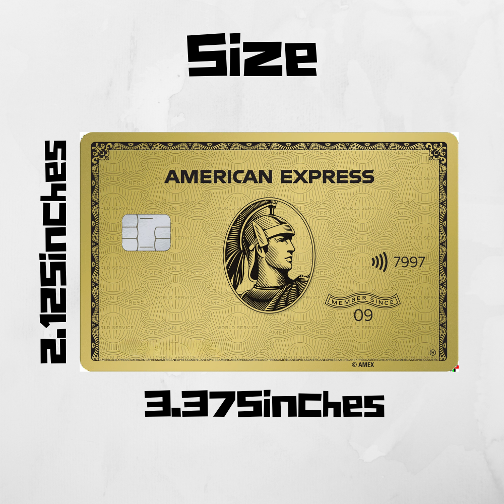 American Express Gold Premium Skins for ATM, Debit & Credit Cards | Size 3.375 x 2.125 inch | Non Waterproof paper Sticker for atm cards | ATM card sticker | debit card skin | credit card cover |  wallet accessories | card protector sticker