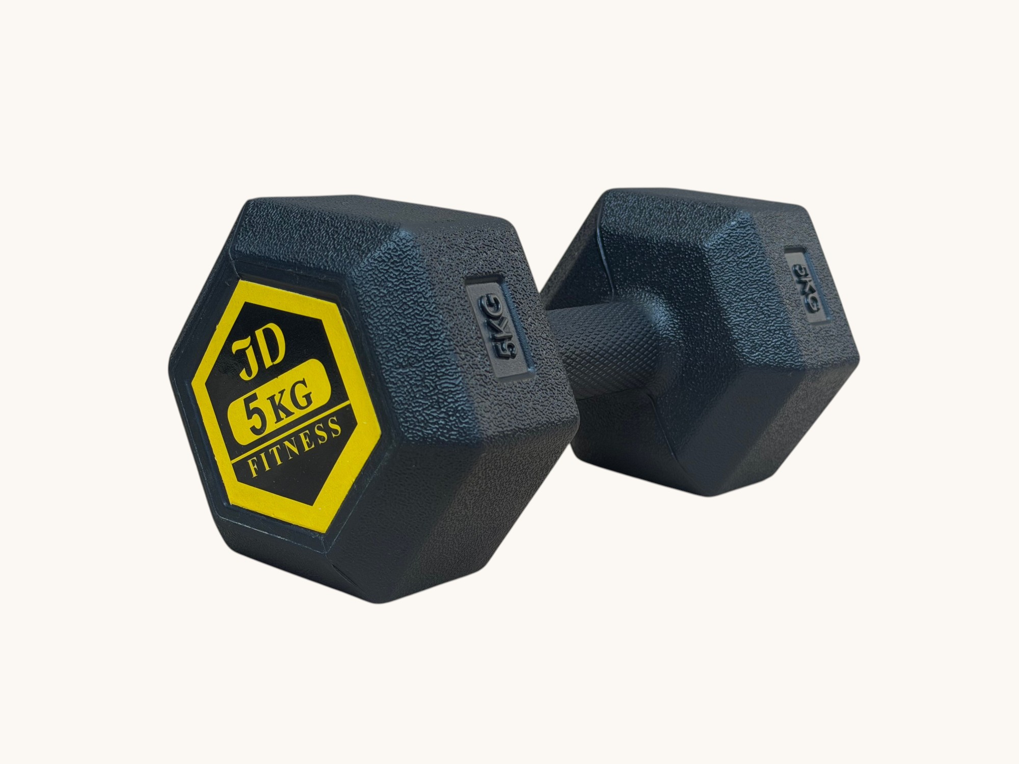 JD Fitness Hex Dumbbells PVC Encased Coating Free Weight Dumbbell (1kg, 2kg, 3kg, 4kg, 5kg) | Hex Shape Anti-Roll | Strength Training | Home Gym | Full Body Workout (Single Dumbbell)