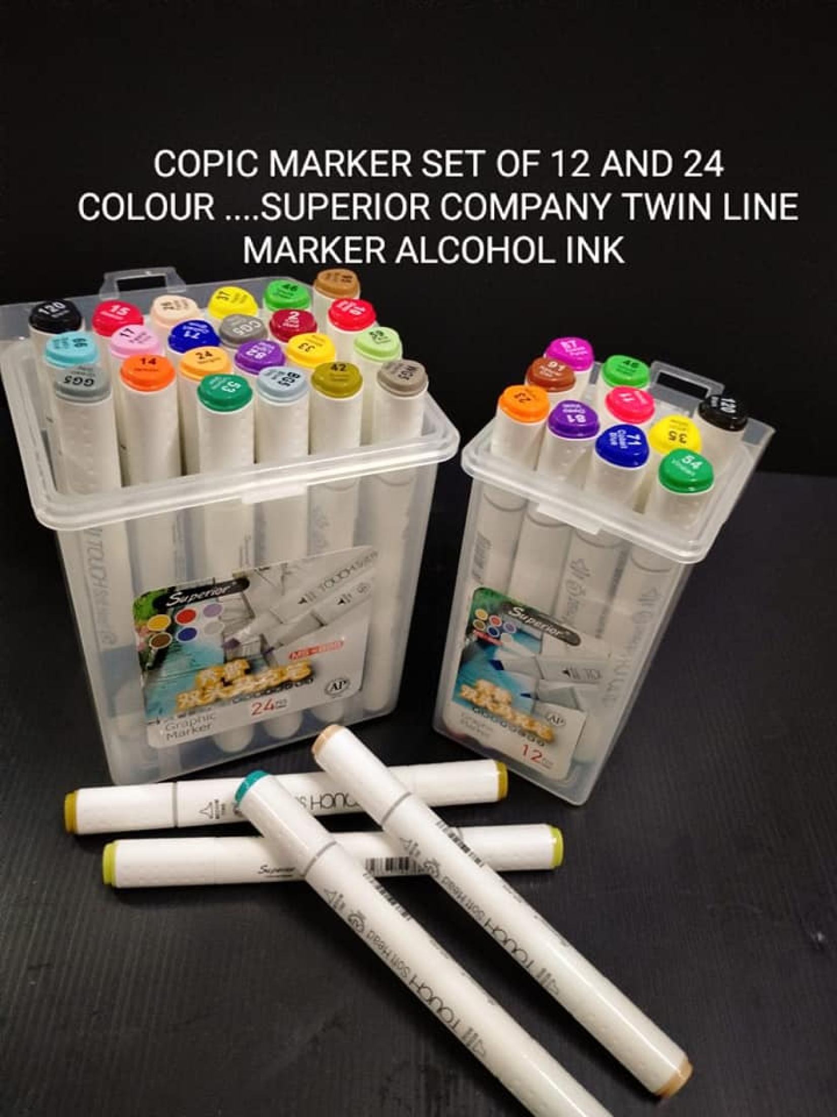 Set of 12 and 24 Superior Touch Copic twin art sketch double