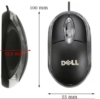Dell Wired Optical USB Mouse Optical Mouse With Built-in LED - Black