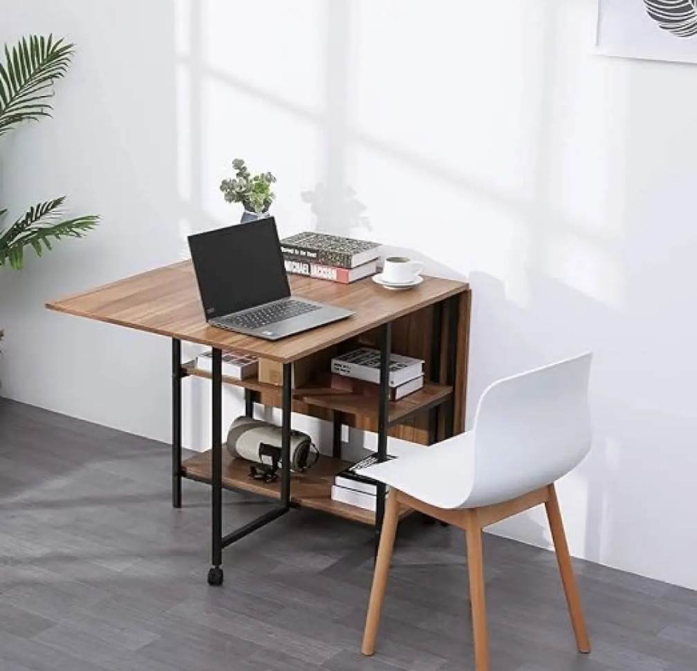 folding dining table with iron base portable and study table