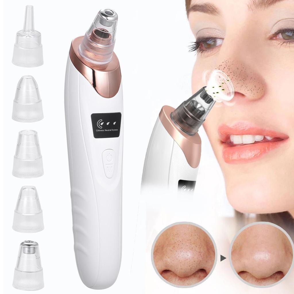 5 in 1 Blackhead Remover Machine Electric Pore Vacuum Cleaner | Acne Pimple Remover | Black Head Whitehead Remover | Derma Suction Face Cleaner | Oil Dirt Dust Remover | Deep Face Clean Facial Beauty Tool