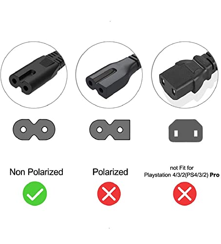 2 Pin AC Power Cable Cord for Laptop/ Adapter/LED TV, Printer ,PC Notebook Computer, Play Station,Tape Recorder, Camera black ( 100% branded ) black 1.2 meter