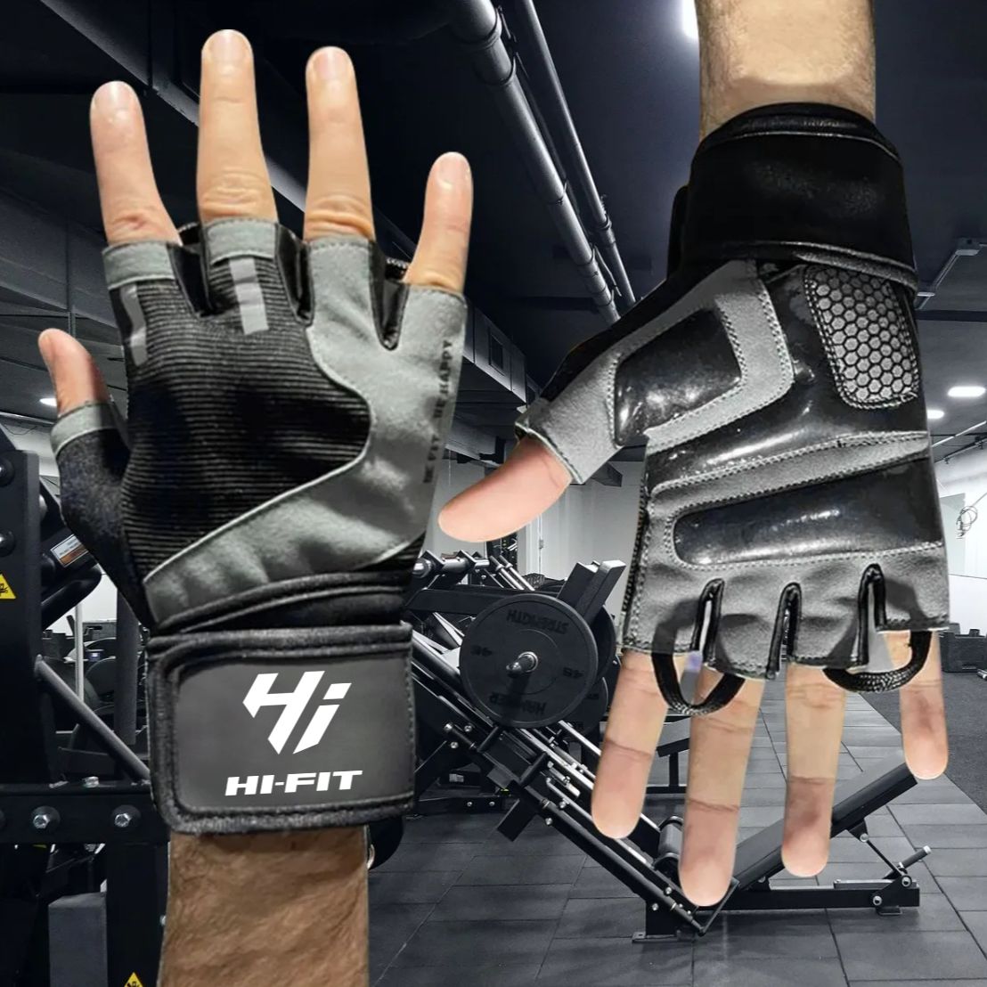 Weightlifting Gym Gloves for Workout, Weightlifting Gym Cross Training Pull Ups Exercise Hi-Fit