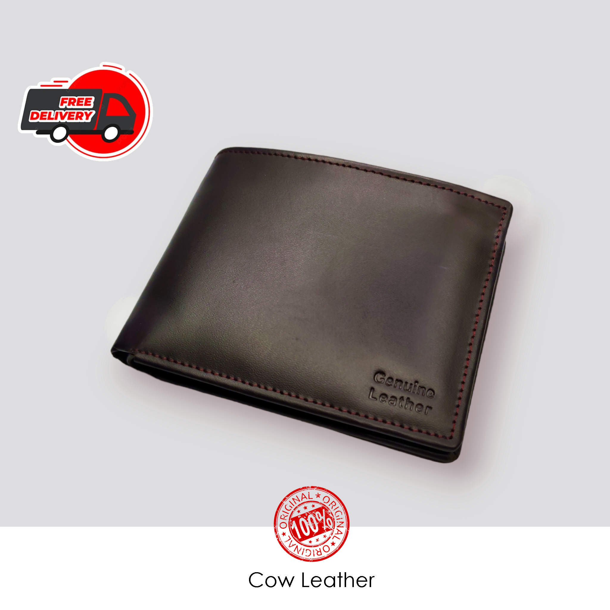 Genuine Leather Wallet for men- Stylish leather Wallet for boys 7 Card holder Pockets Pure cow Leather bag Decent Smart and Long lasting Brown Black Coffee