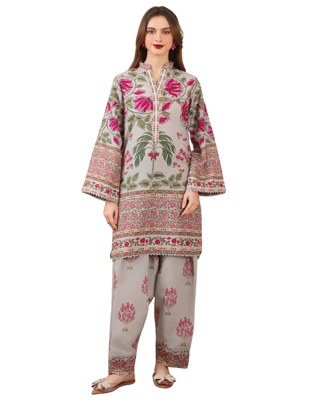 Stylish Printed Suit - 2 Pcs  Stiched Shirt and Trouser for Women