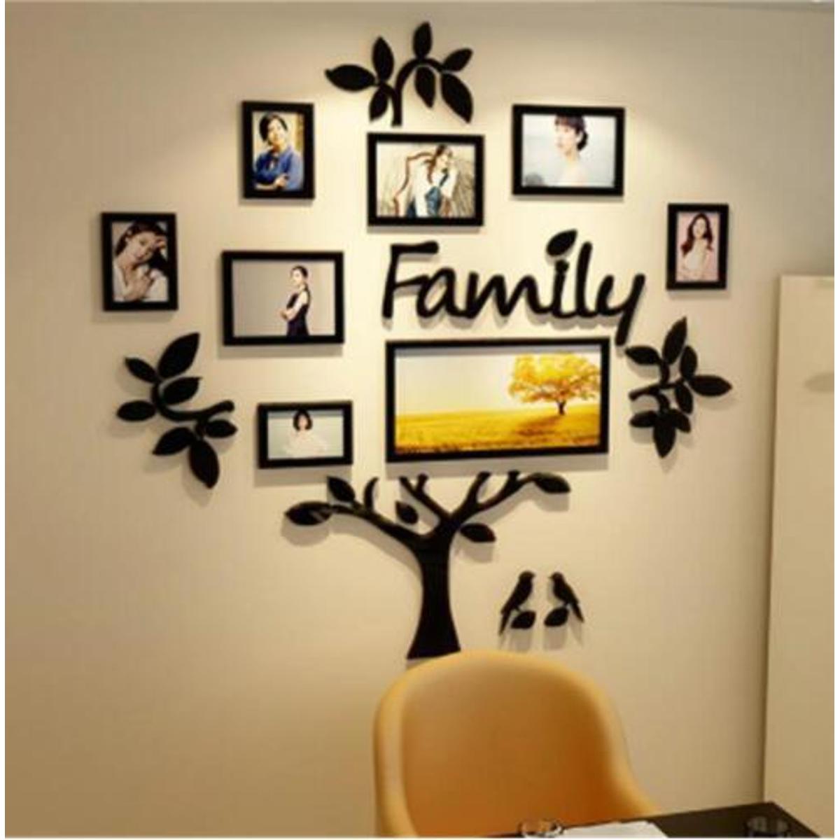 3D Wooden Wall Family Tree with Picture Large Size Frames, Wooden Family Tree Photos Frame, Modern Home Decor - Home Décor Picture Frames