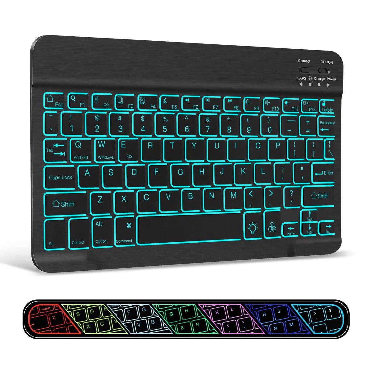 WIRELESS KEYBOARD BLUETOOTH RECHARGEABLE FOR -TABLET-MOBILE-LAPTOP CONNECT VIA BLUETOOTH