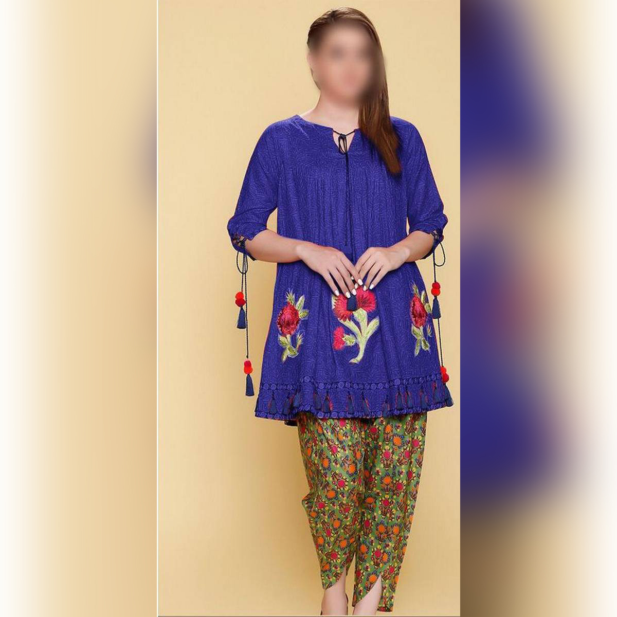 New Two Piece Embroidered Lawn Dress With Embroidered Trouser Eid  Collection Unstitched: Buy Online at Best Prices in Pakistan | Daraz.pk