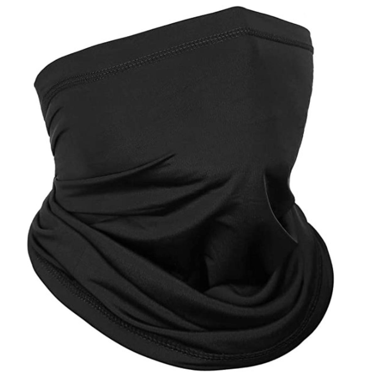 Cooling Neck Gaiter Face Mask for Men Women Bandana UV Sun Protection Scarf Breathable Dust Shields/Head Cover/Headband/Wrap (Pack of 1), Ski Face Mask for Motorcycle Running Cycling (Black)