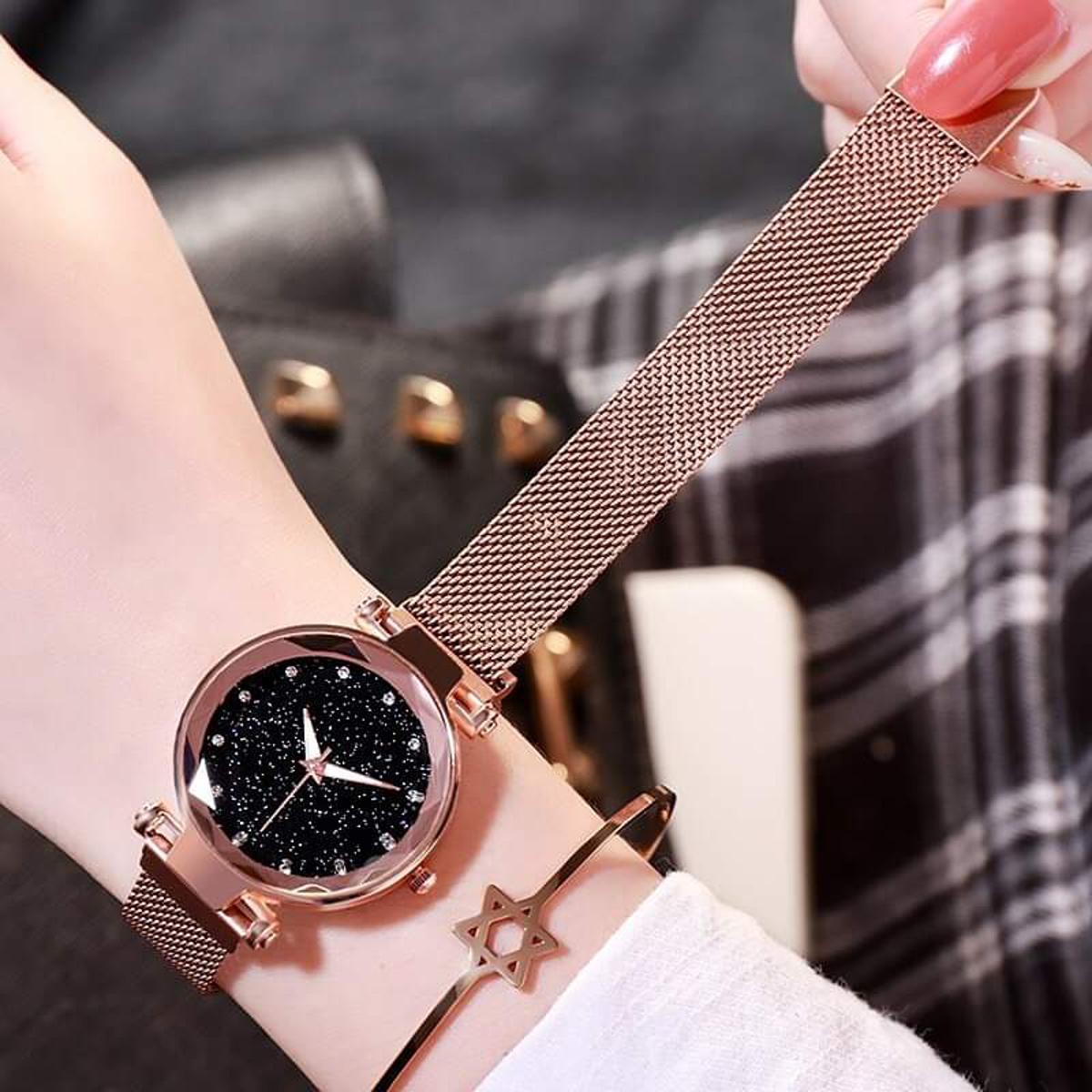 Ladies Magnetic Luxury Women Watches Fashion casual  Watch For GirlsDiamond Female Quartz Wristwatches R