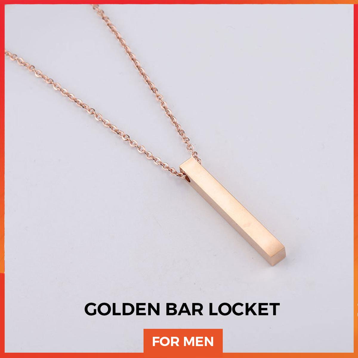 Golden Vertical Bar Necklace/Locket/Chain for men/boys