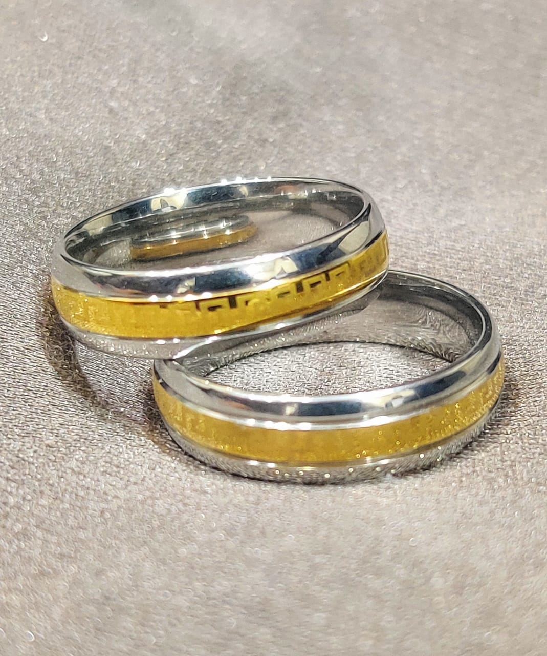 Two-Tone Silver Golden Ring - Stainless Steel Hot sale Ring - Greek Design For Men & Women.